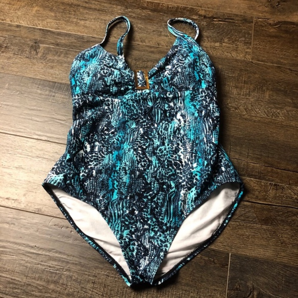 Catalina Blue One-Piece Swim Suit ((size Medium))